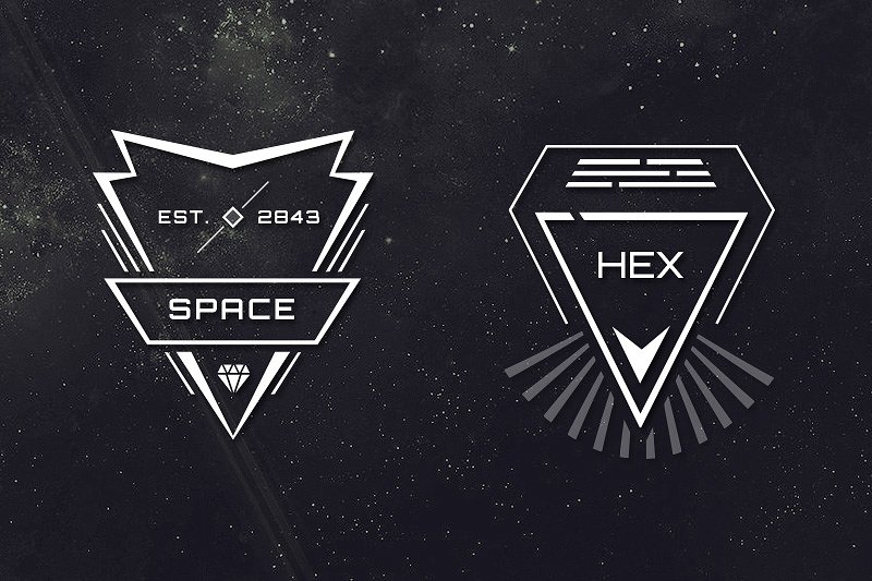 徽章设计素材12 Sci-Fi Badges #37241