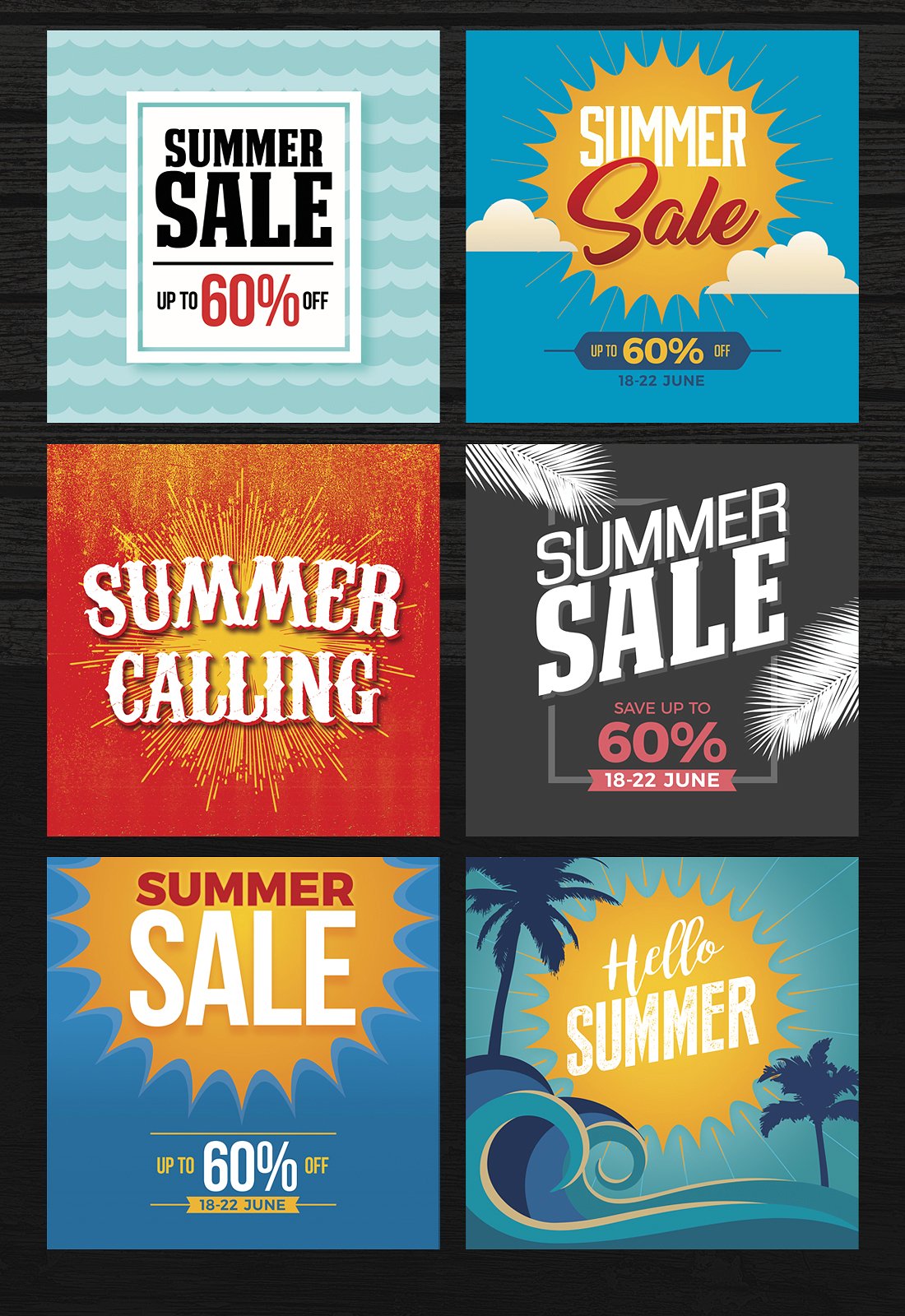 夏季促销设计素材Summer Banners #141885