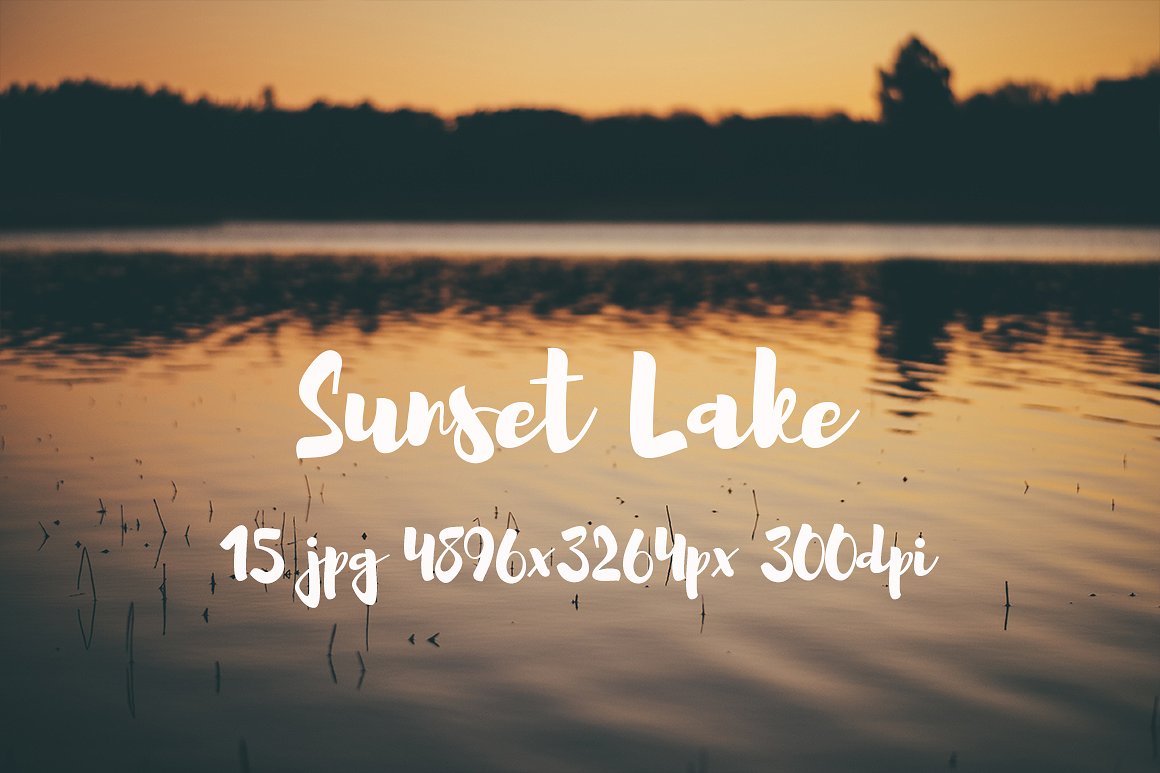 夏季日落高清照片设计素材Sunset Lake photo