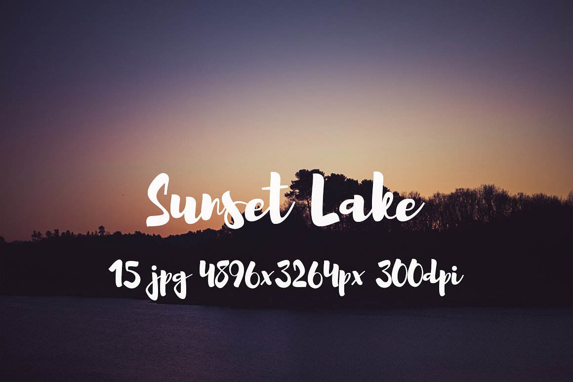 夏季日落高清照片设计素材Sunset Lake photo