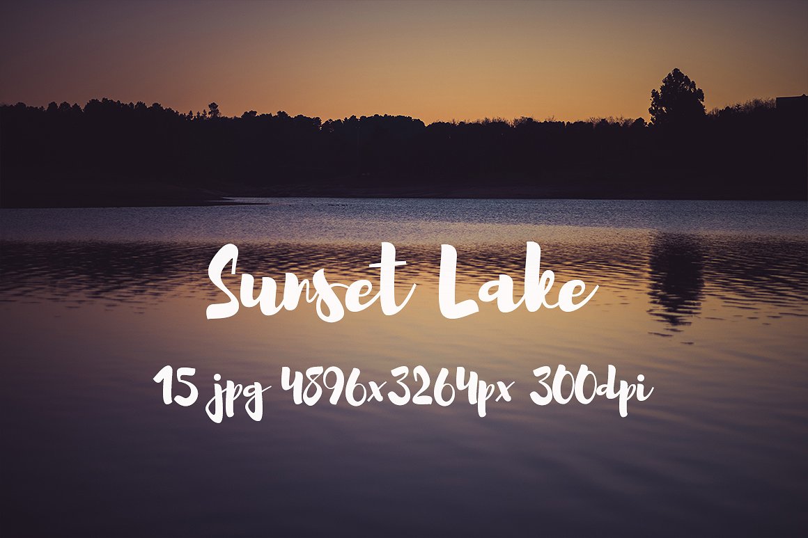 夏季日落高清照片设计素材Sunset Lake photo