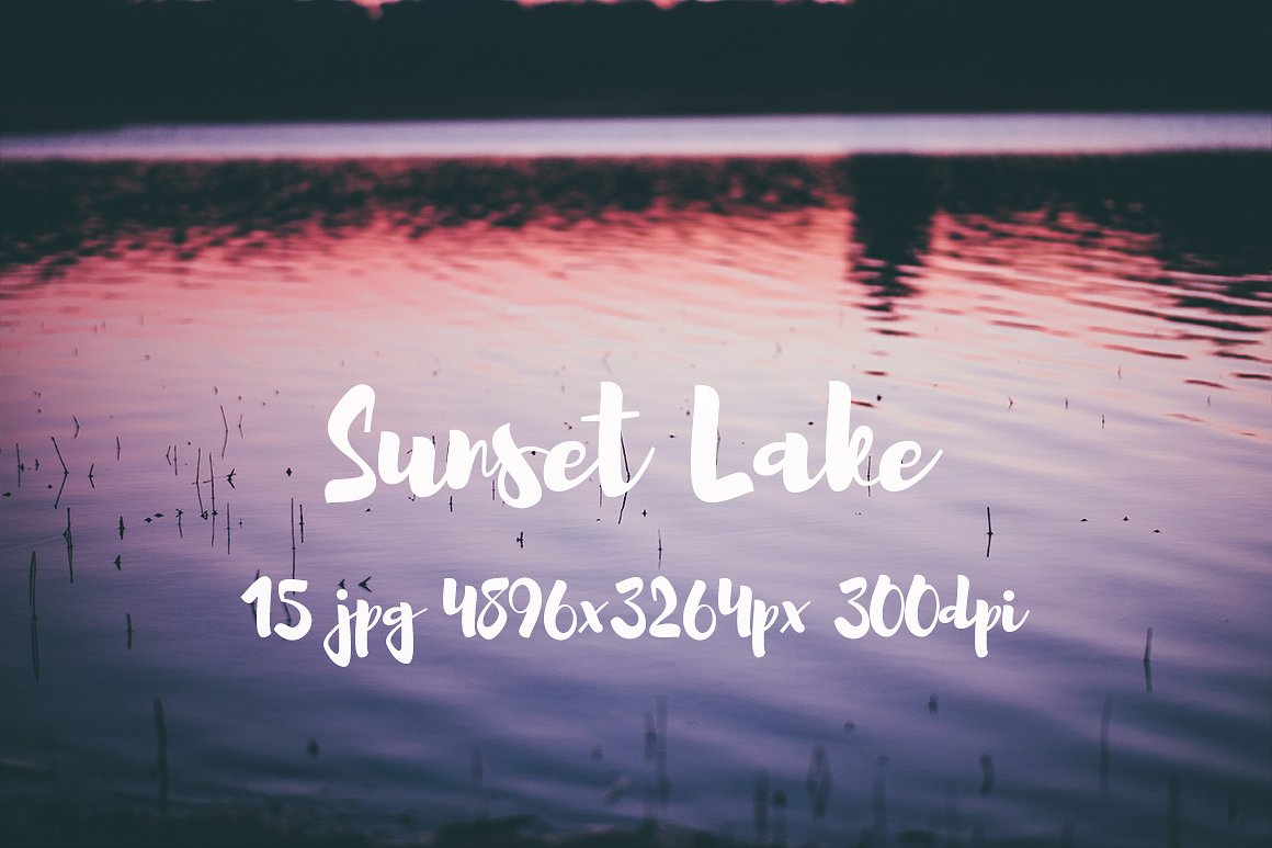 夏季日落高清照片设计素材Sunset Lake photo