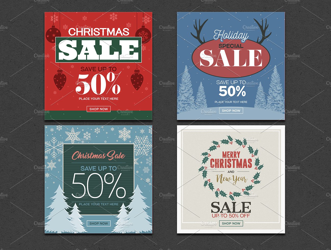 圣诞主题销售海报Christmas Sale Banners