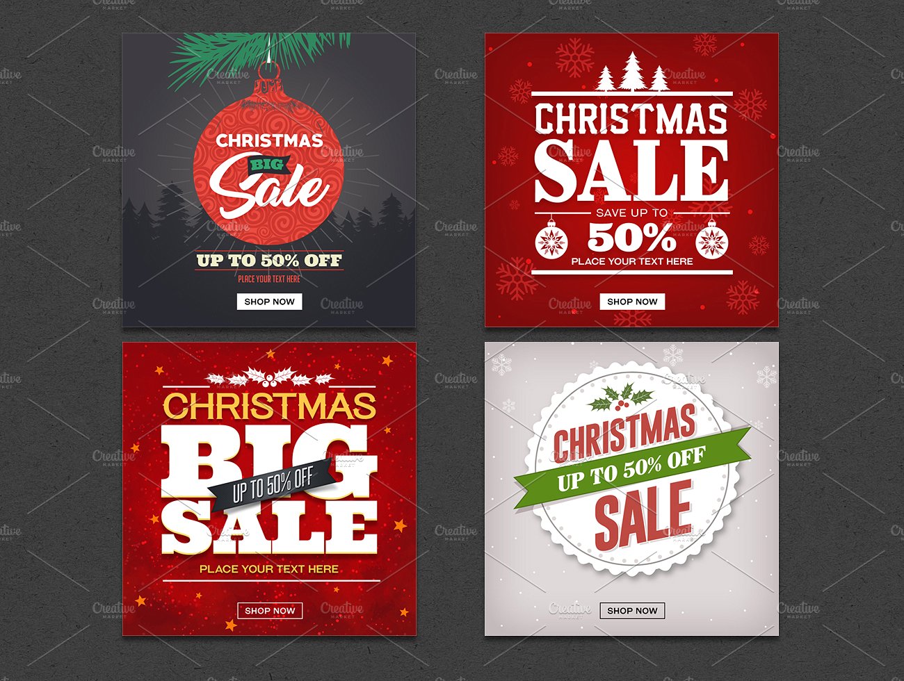 圣诞主题销售海报Christmas Sale Banners