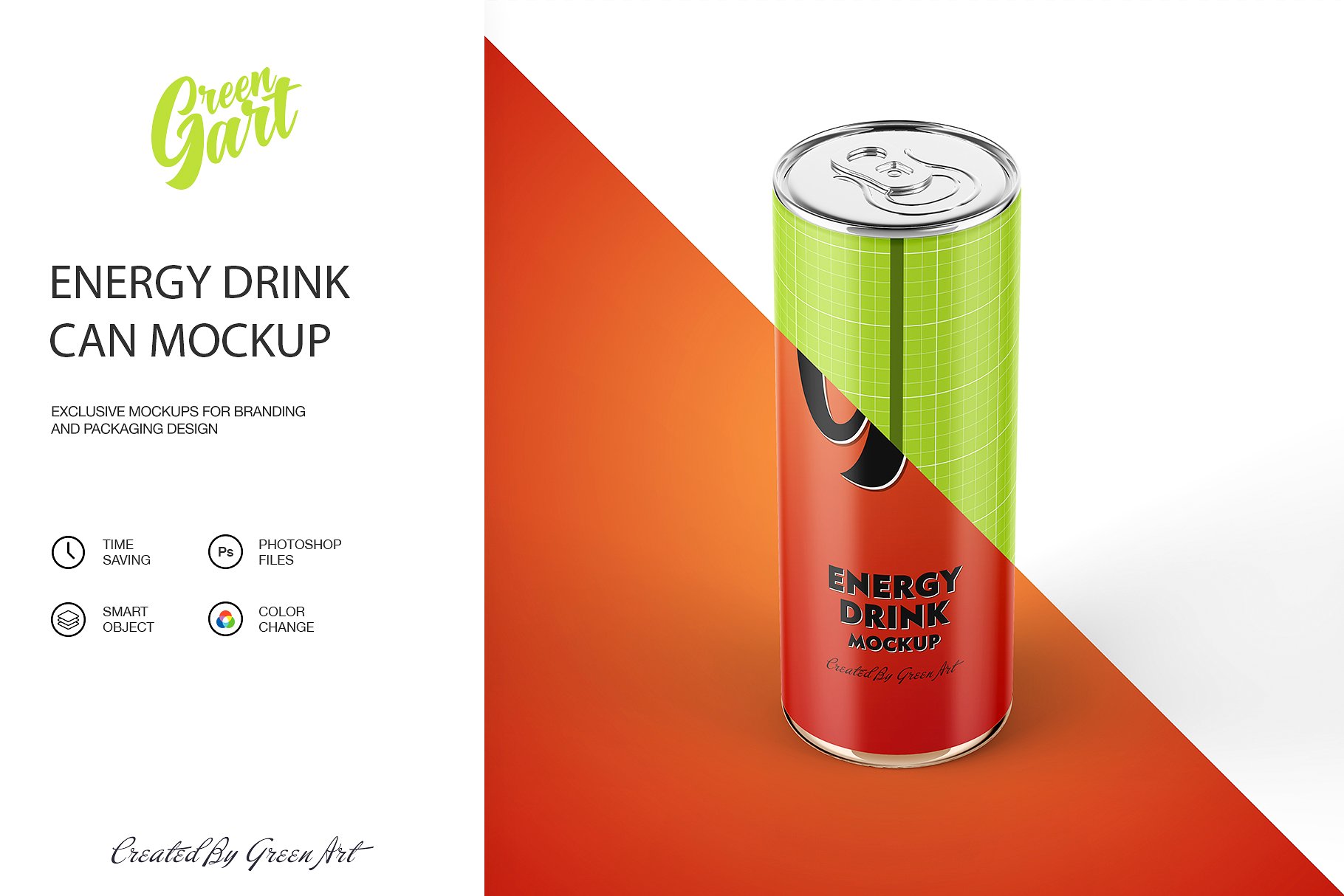 能量拉罐饮料PSD样机模版素材 Energy Drink M