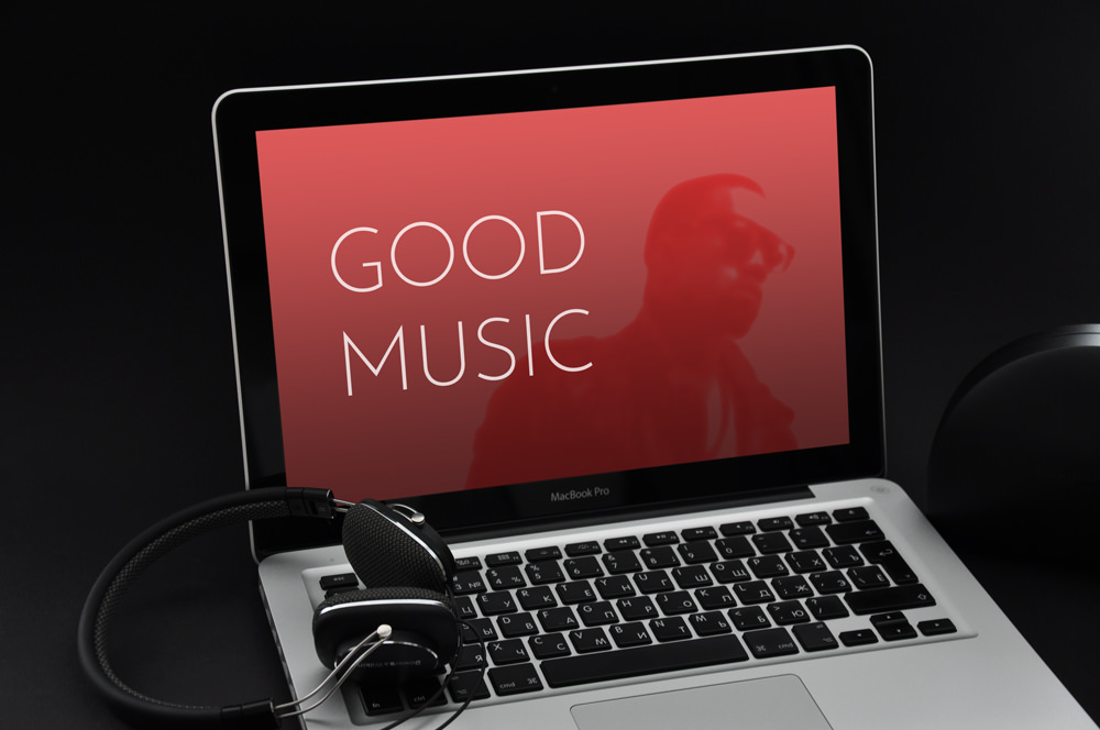 音乐主题耳机音箱电脑显示设备贴图PSD样机模型Good Mu