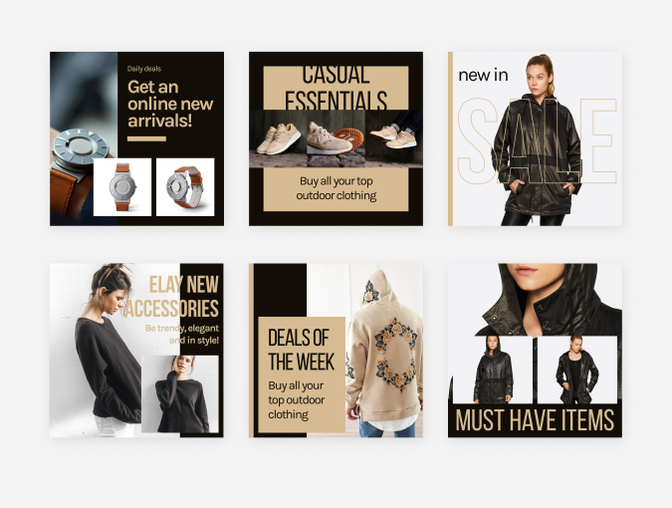 30个时尚营销博主电子商务零售品牌广告图海报PSD模板Ins