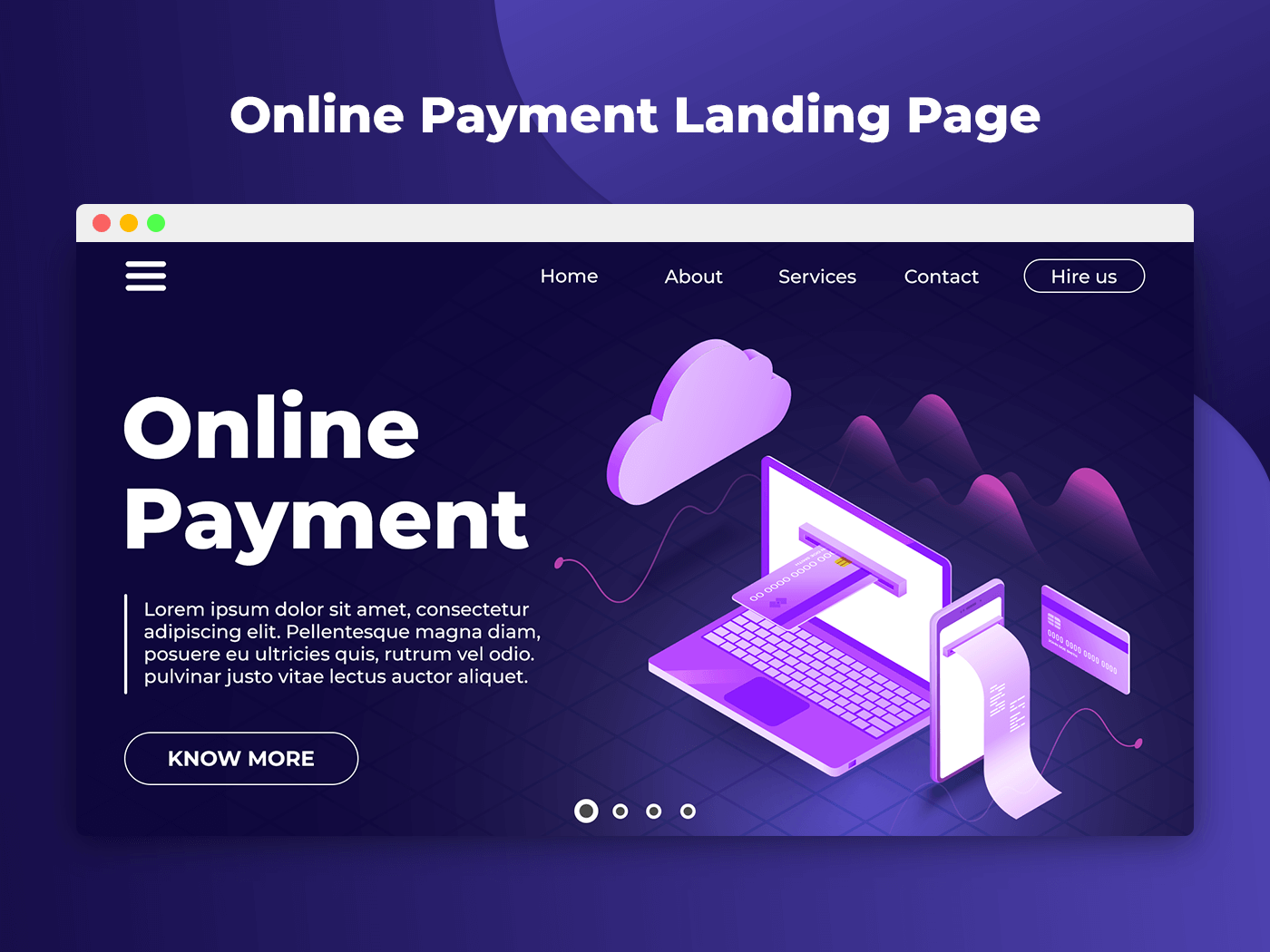 在线支付着陆页设计模版素材 Online Payment L