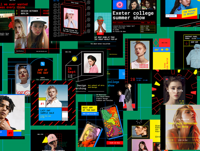 时尚潮流艺术品牌博客设计工作室社交活动媒体广告图PSD海报模