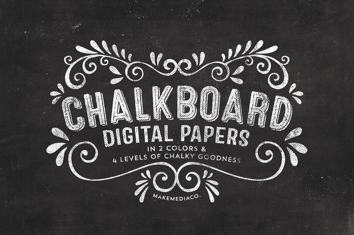 黑板背景设计素材Chalkboard Digital Pap
