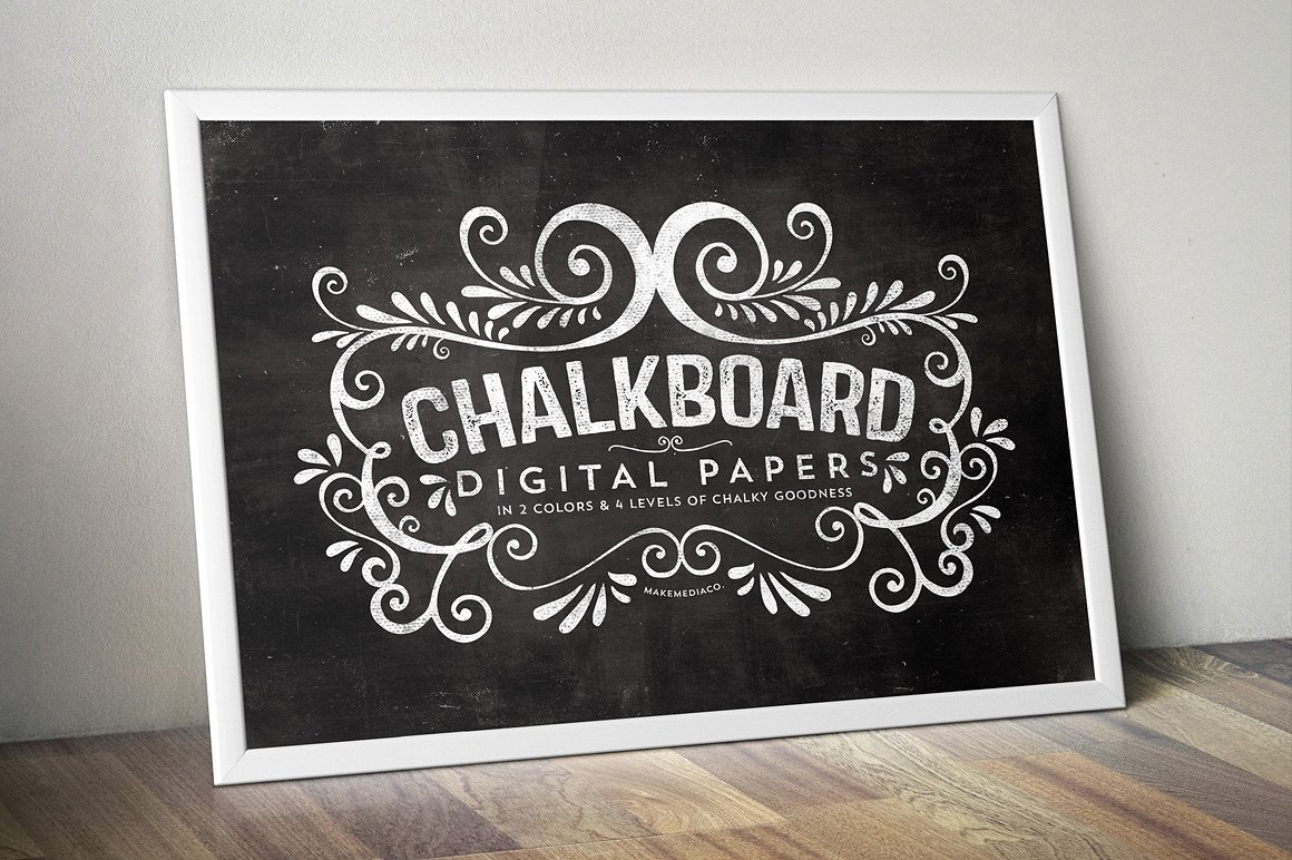 黑板背景设计素材Chalkboard Digital Pap