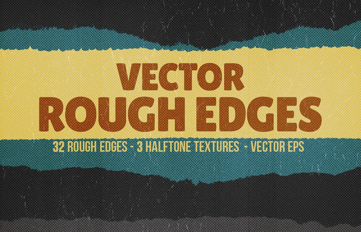 复古纹理设计素材Vector Rough Edges #66