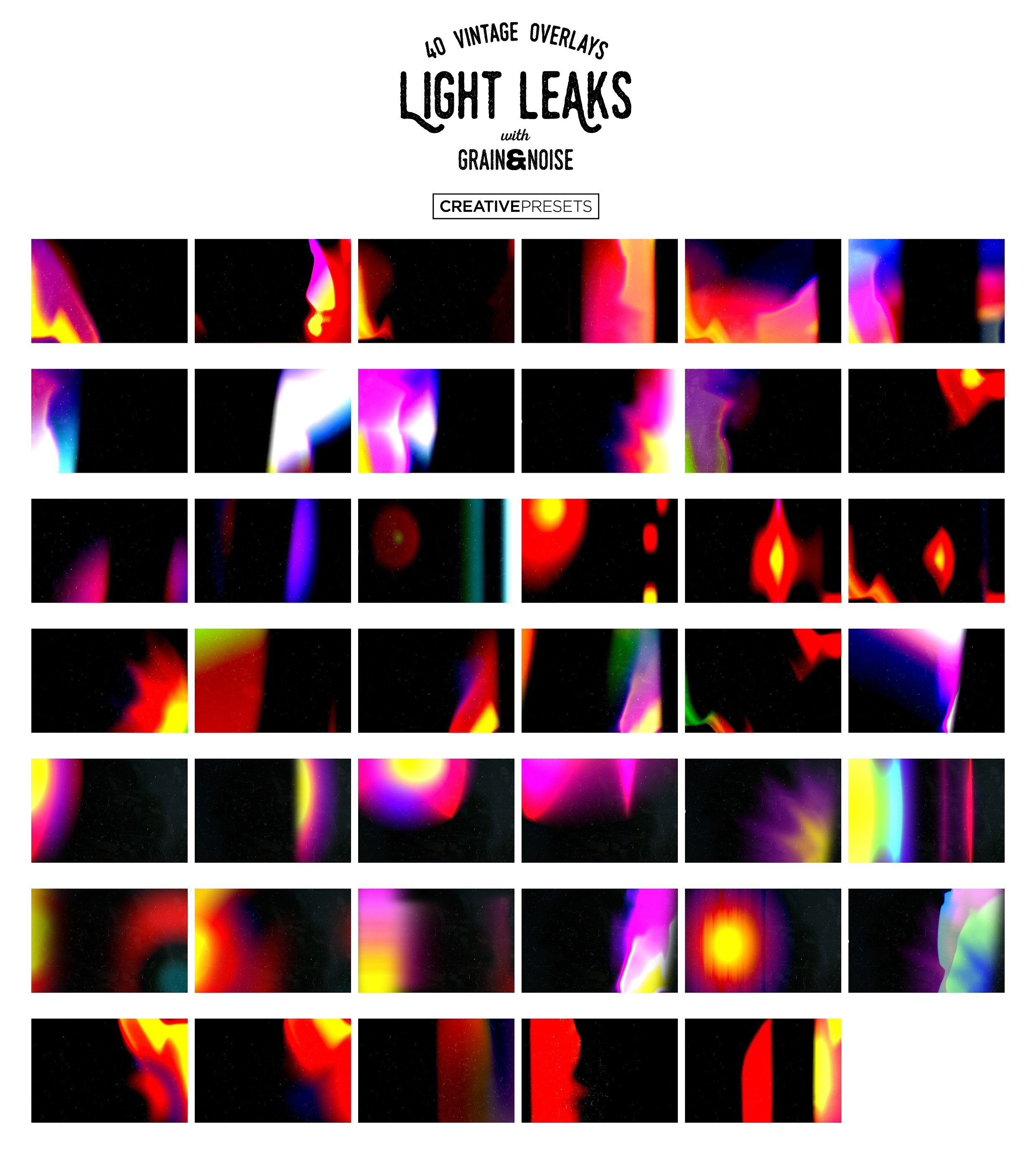 漏光图案设计素材Light Leaks Overlays