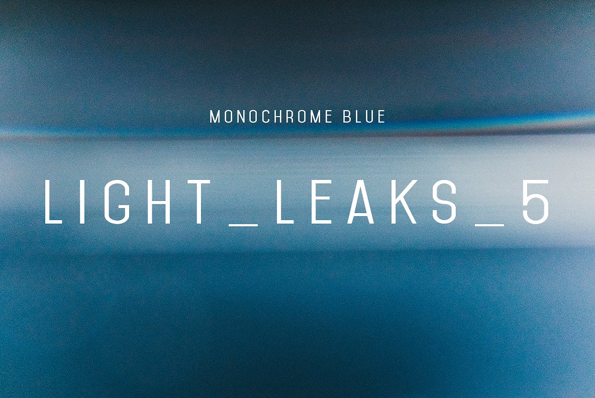 蓝色抽象漏光条纹设计素材Light_Leaks_5 (Mon