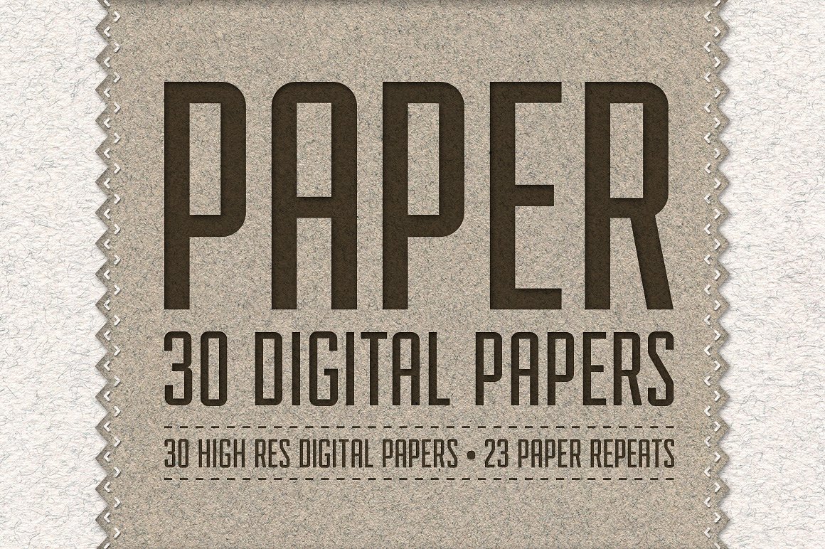 复古纸张设计素材Paper Pack: 30 Digital