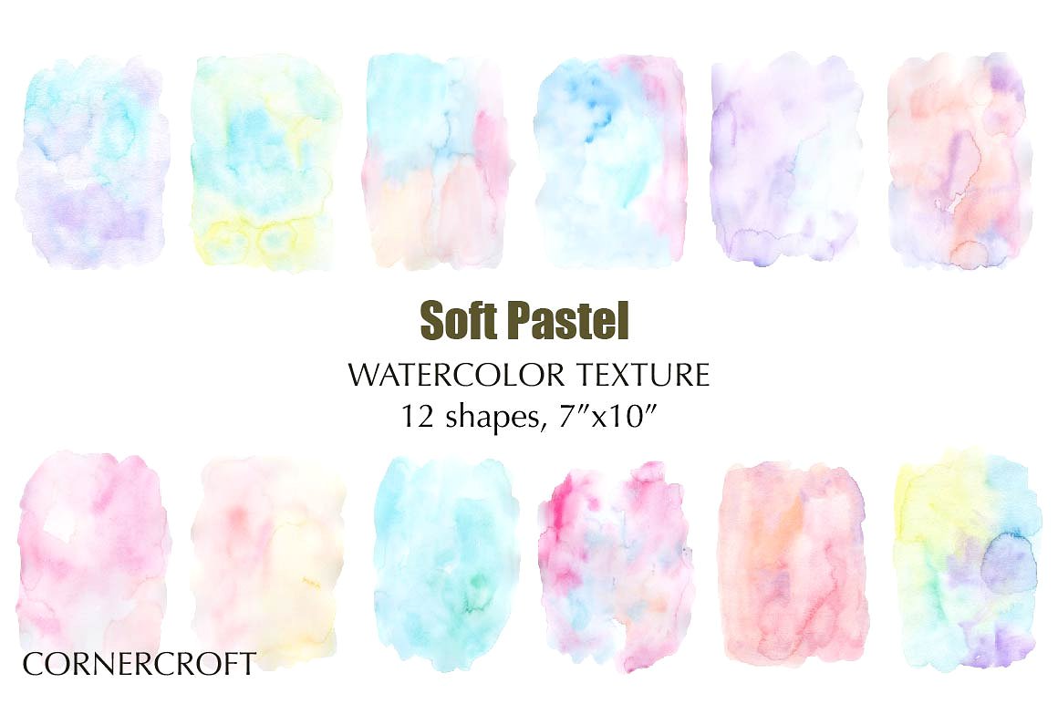 手绘水彩图案设计素材Texture Soft Pastel