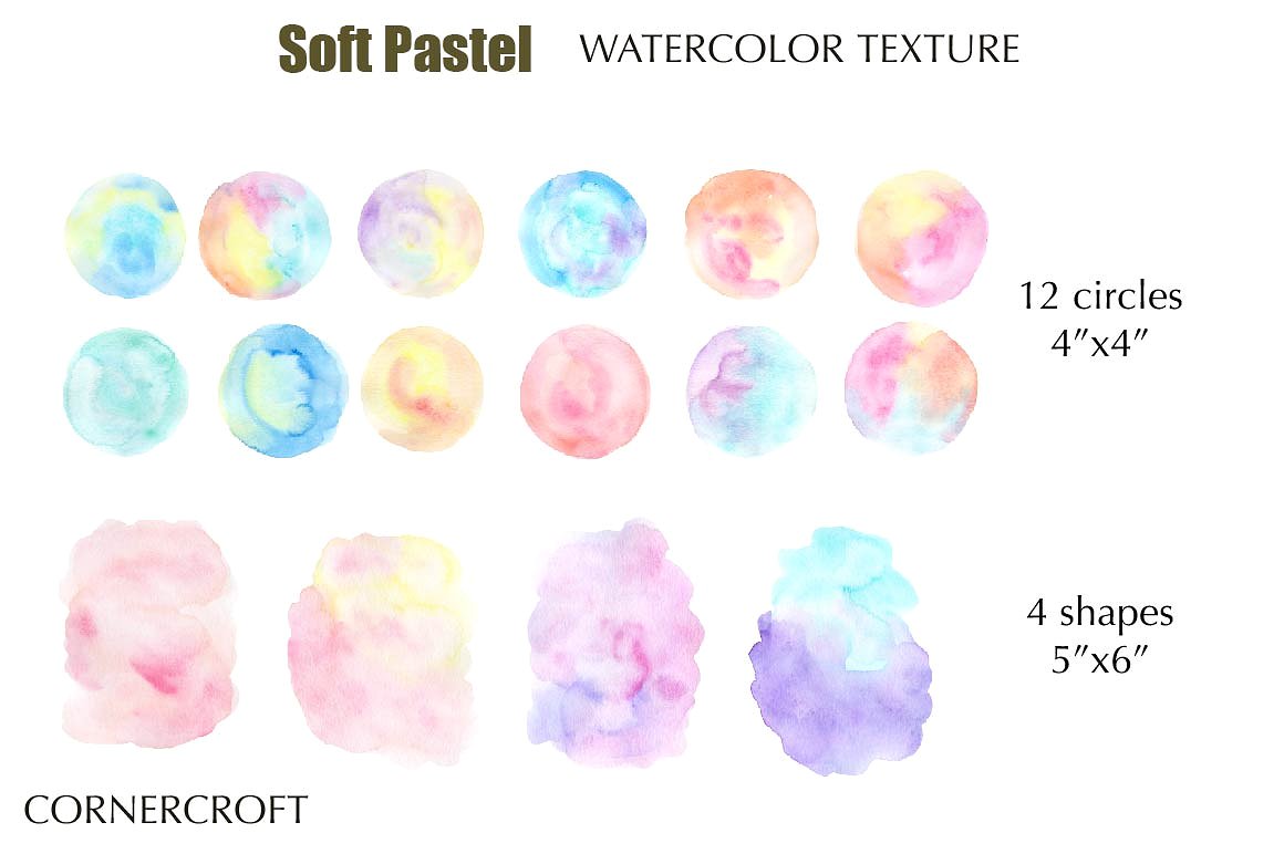 手绘水彩图案设计素材Texture Soft Pastel