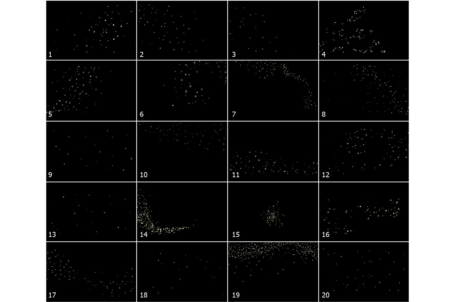 夜晚光效设计素材5K Fireflies Overlays