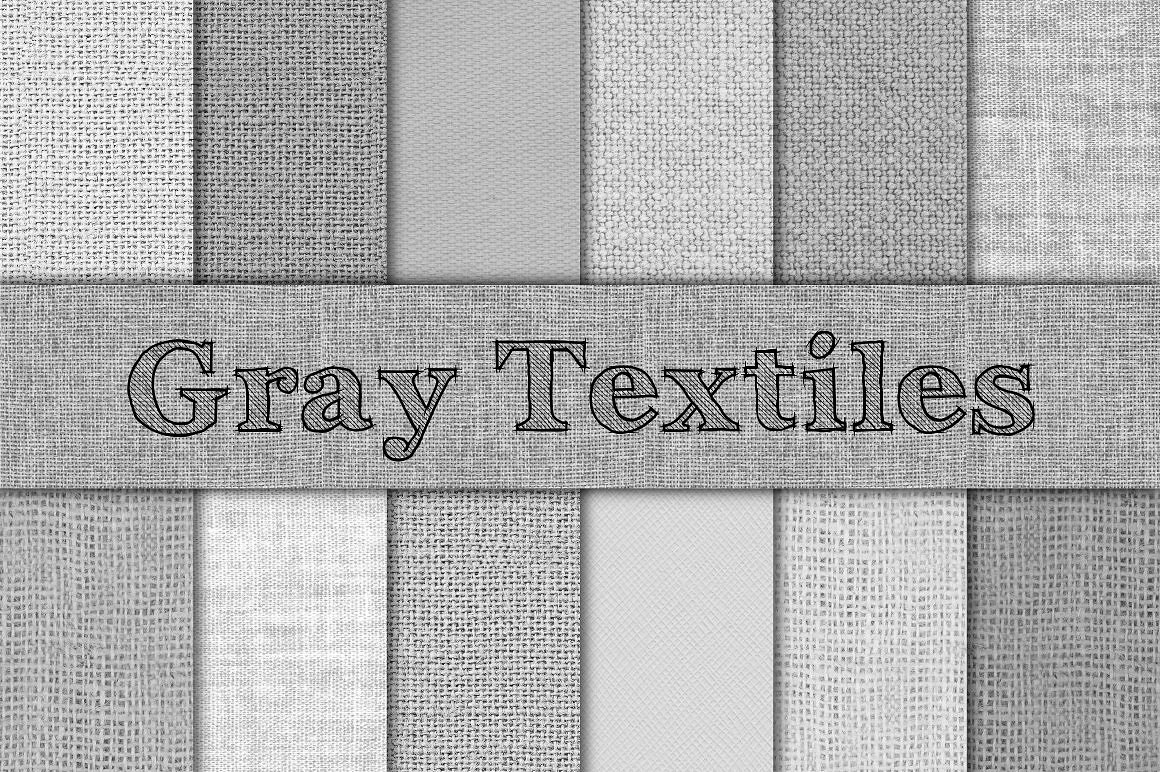 中灰色纺织品设计背景Gray Burlap, Linen -