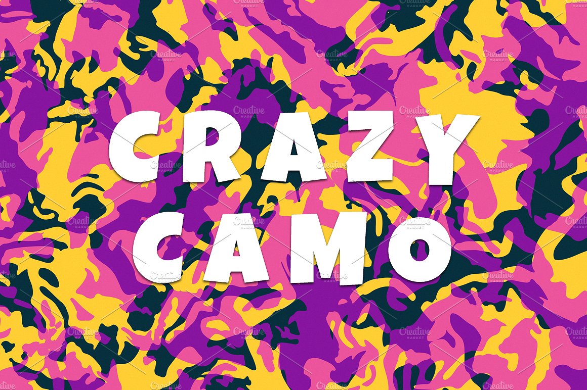 艺术迷彩图案设计背景Crazy Camo