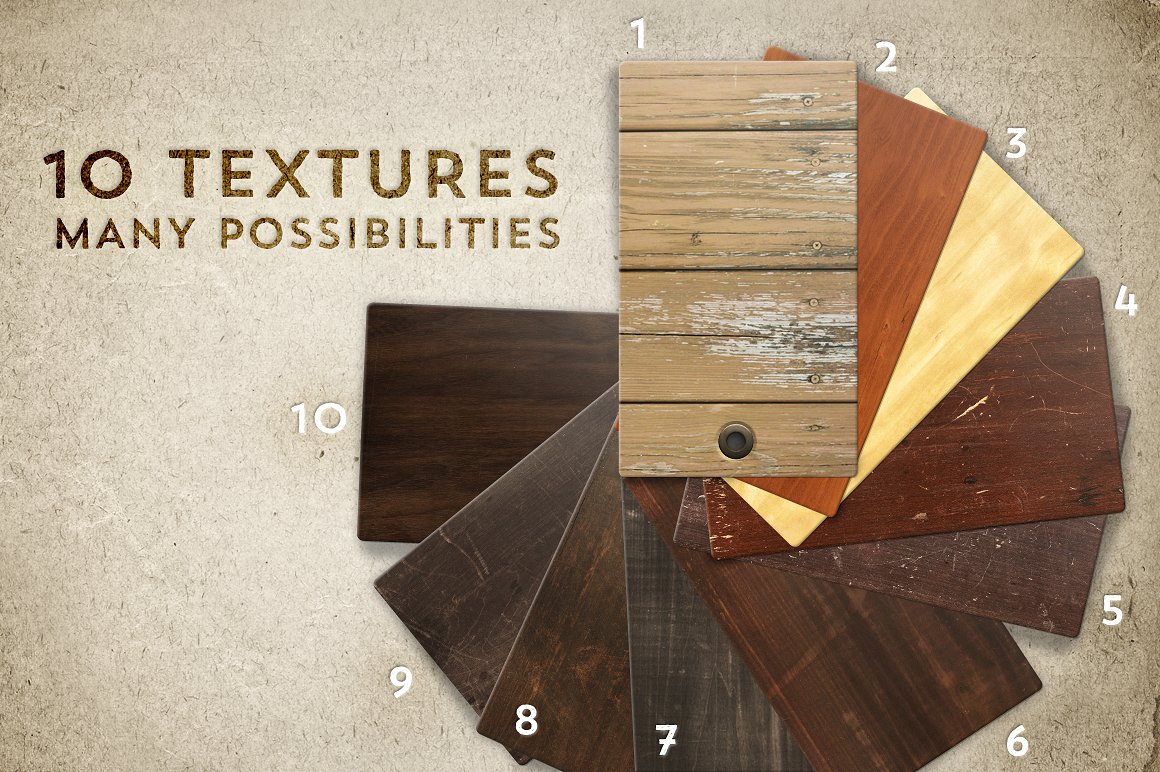 木质纹理设计背景10 Wood Textures - Set