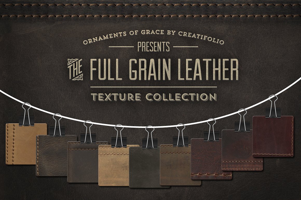 皮革图案设计背景Full-Grain Leather Tex