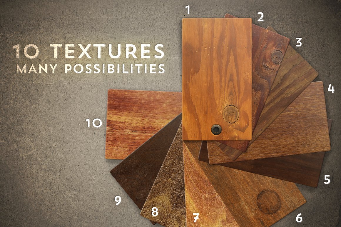 木质纹理设计背景10 Wood Textures - Set