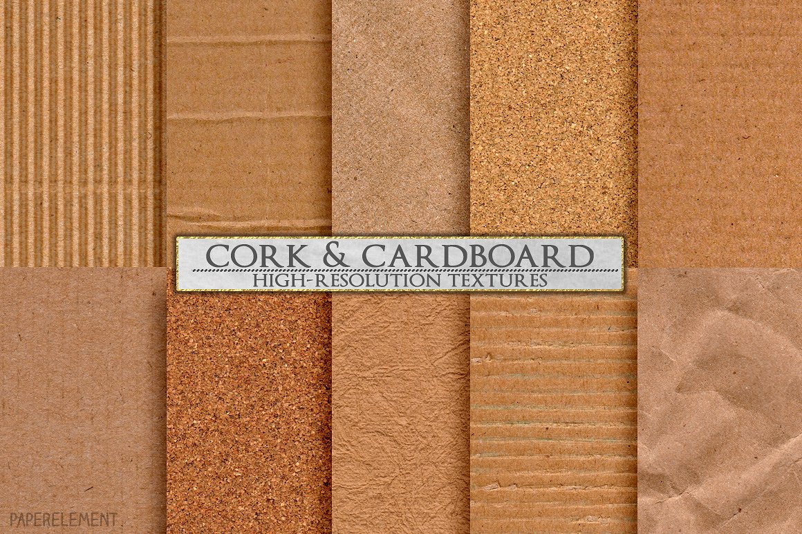纸张纹理设计背景Cork -amp; Cardboard H