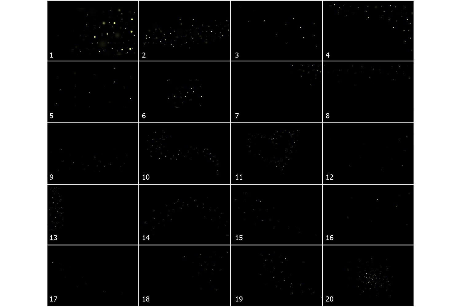 萤火虫设计素材5K Fireflies Overlays