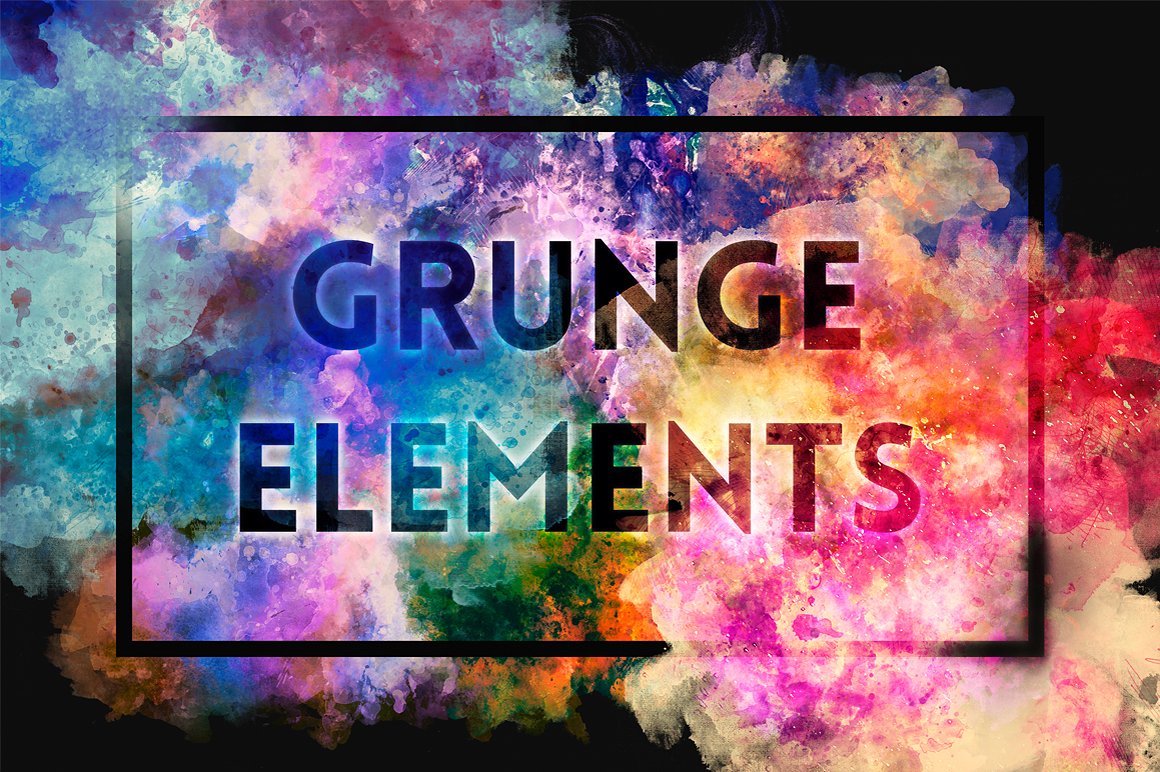 抽象艺术水彩图案设计背景Grunge Elements
