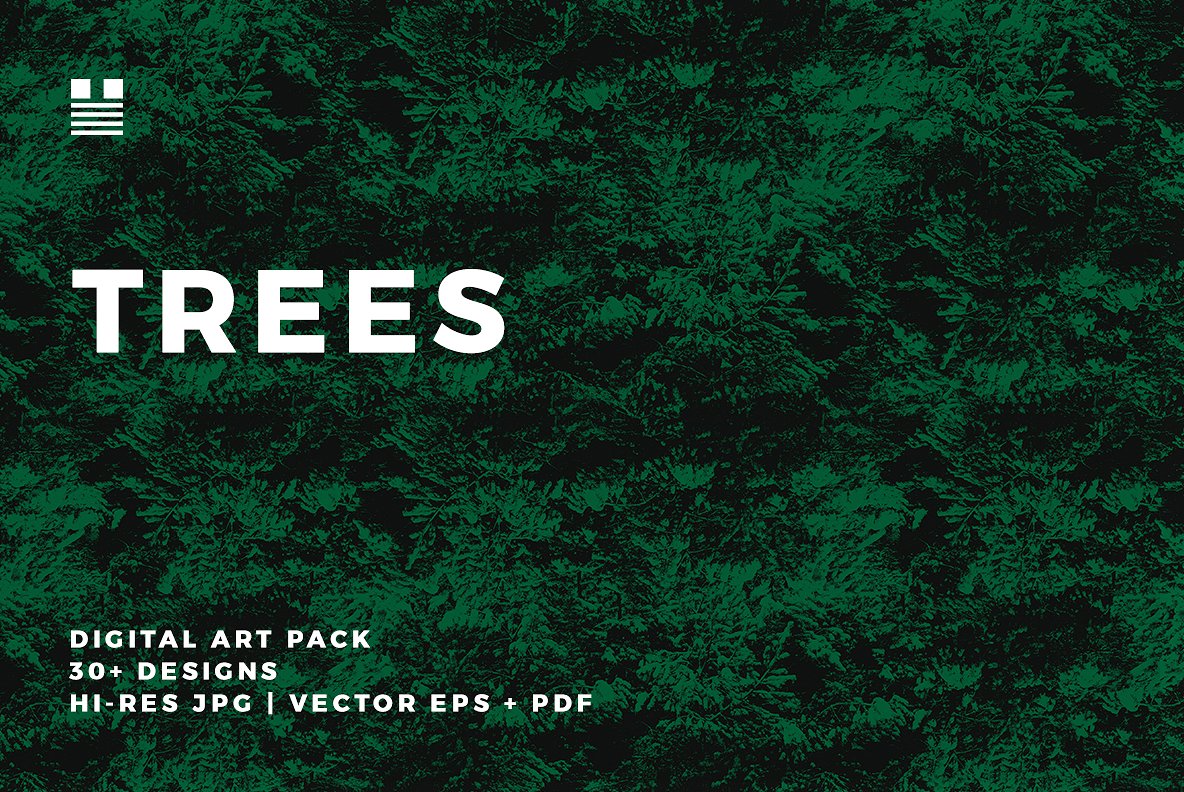 艺术有机纹理设计背景Trees (Vector Update