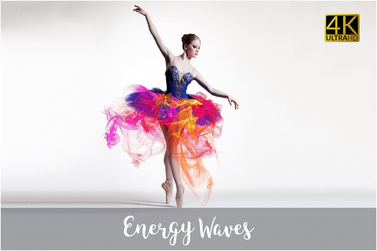 闪光能量波纹设计素材4K Energy Waves Over