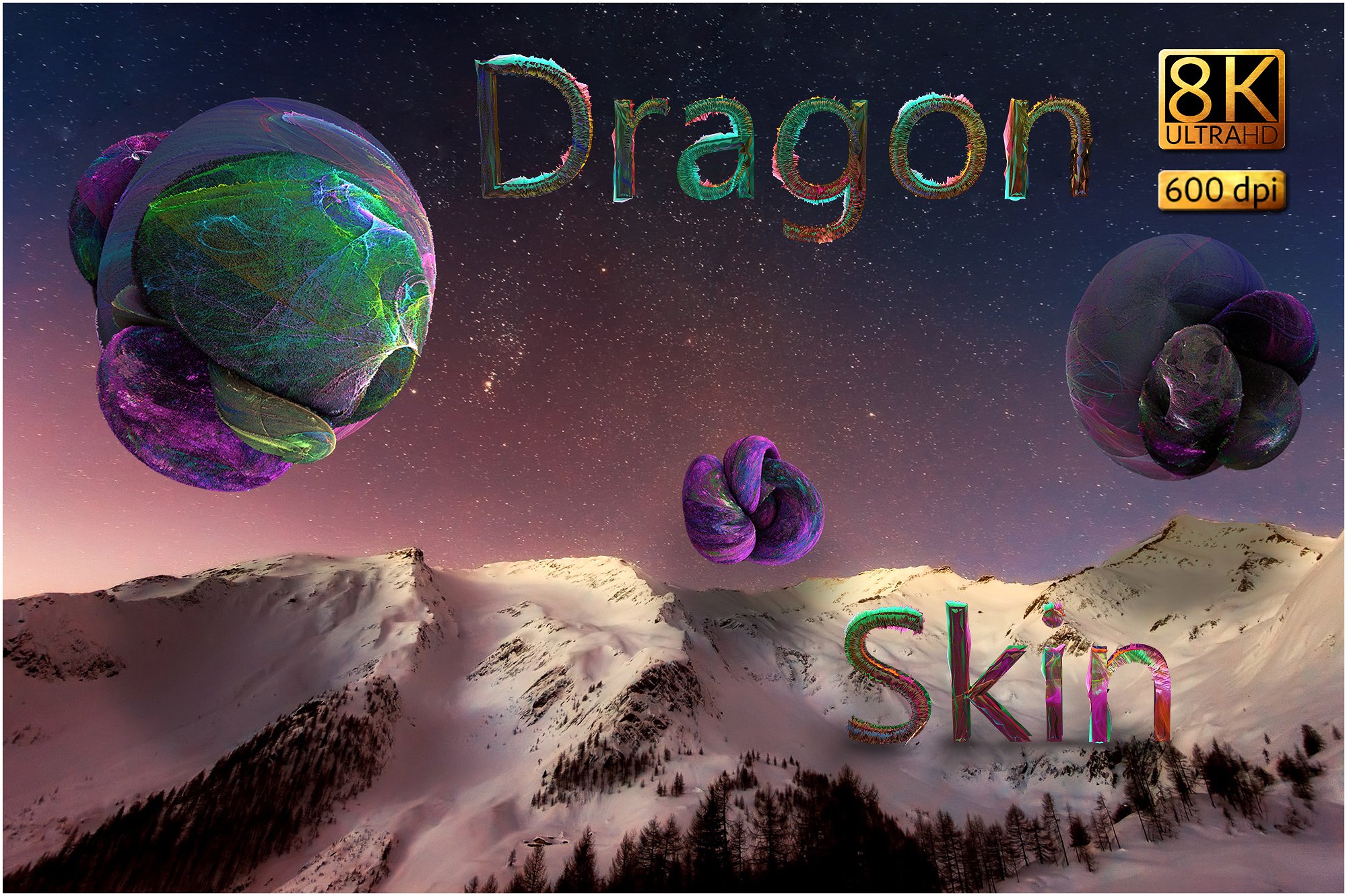 抽象艺术毛刺扭曲设计素材8K Dragon Skin
