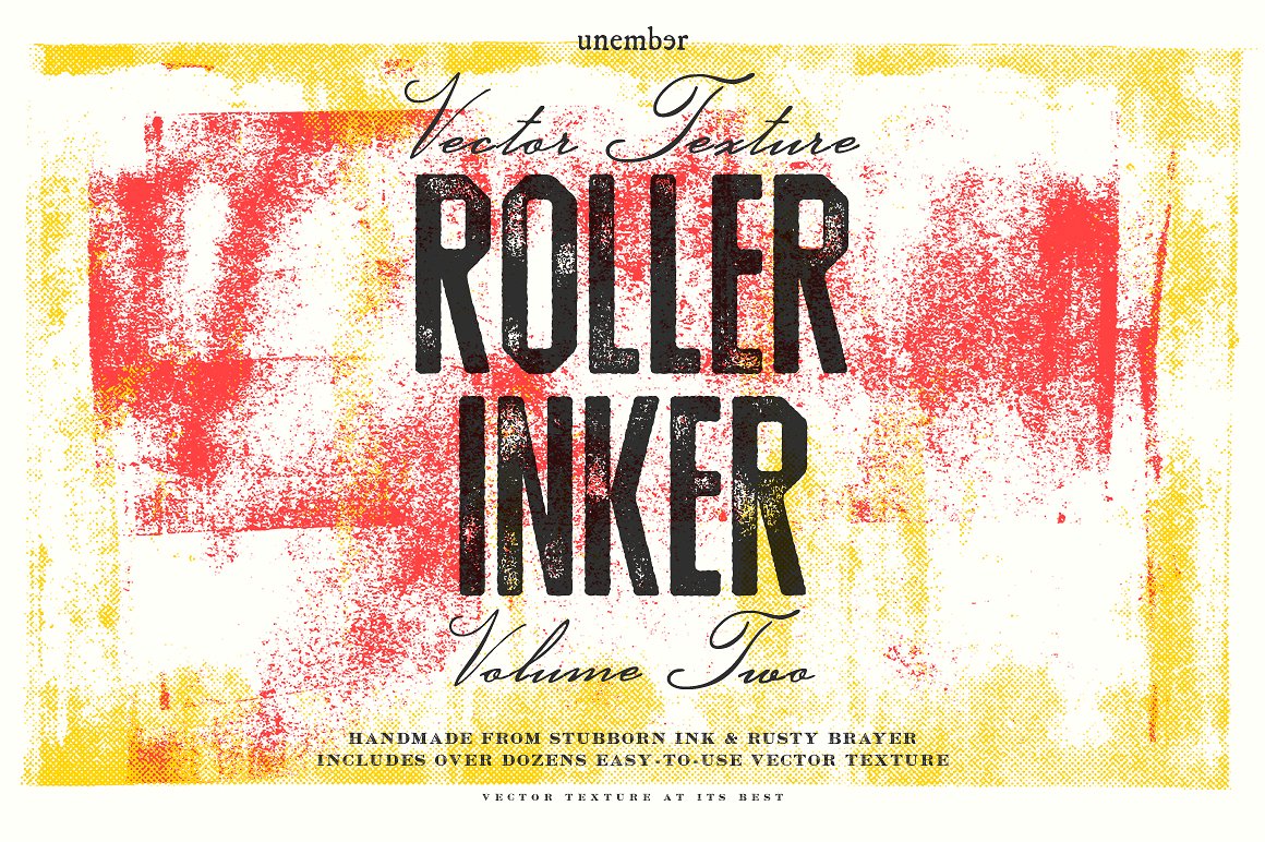 墨水纹理图案设计素材Roller Inker Volume