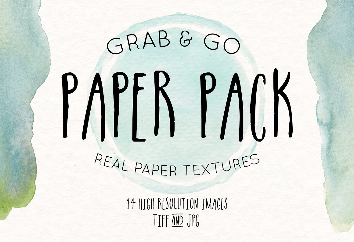 手绘水彩纸张设计素材Grab -amp; Go Paper