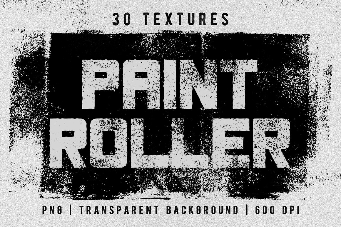 墨水笔刷墨迹设计素材Set of 30 paint roll