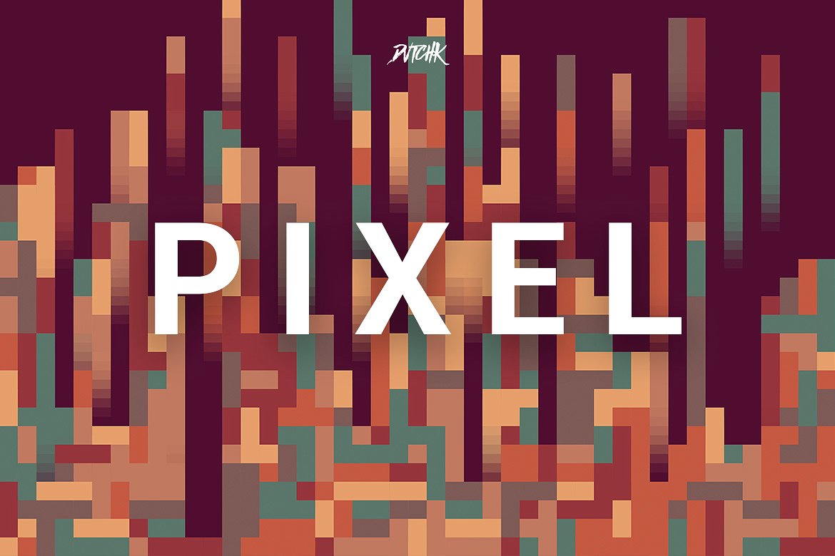 扁平化抽象设计背景Pixel | Colorful Back