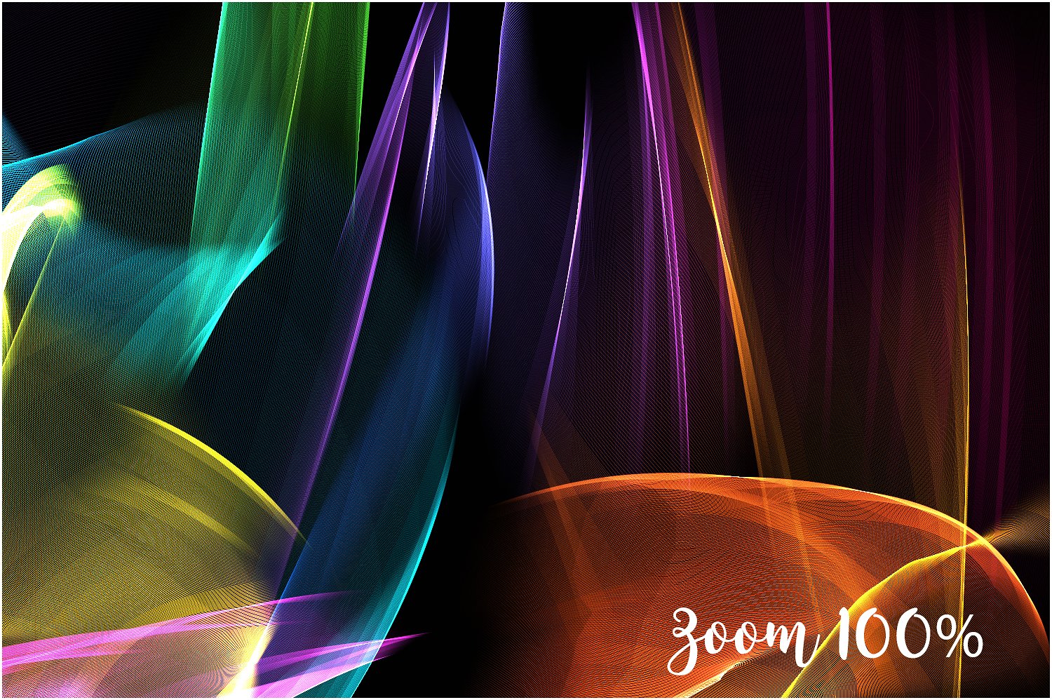 抽象艺术彩虹色调笔刷线条设计素材5K Rainbow Lig