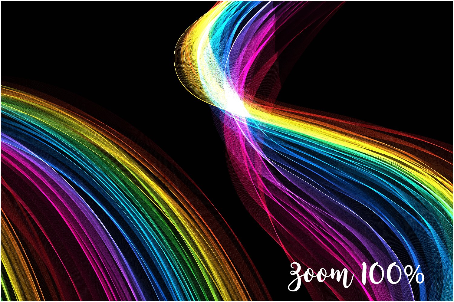 抽象艺术彩虹色调笔刷线条设计素材5K Rainbow Wav