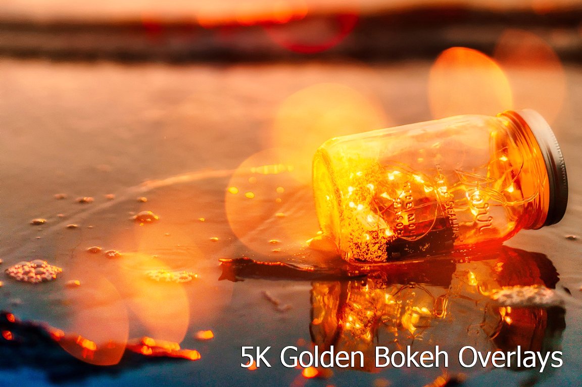 红色虚化圆点设计背景5K Golden Bokeh Over