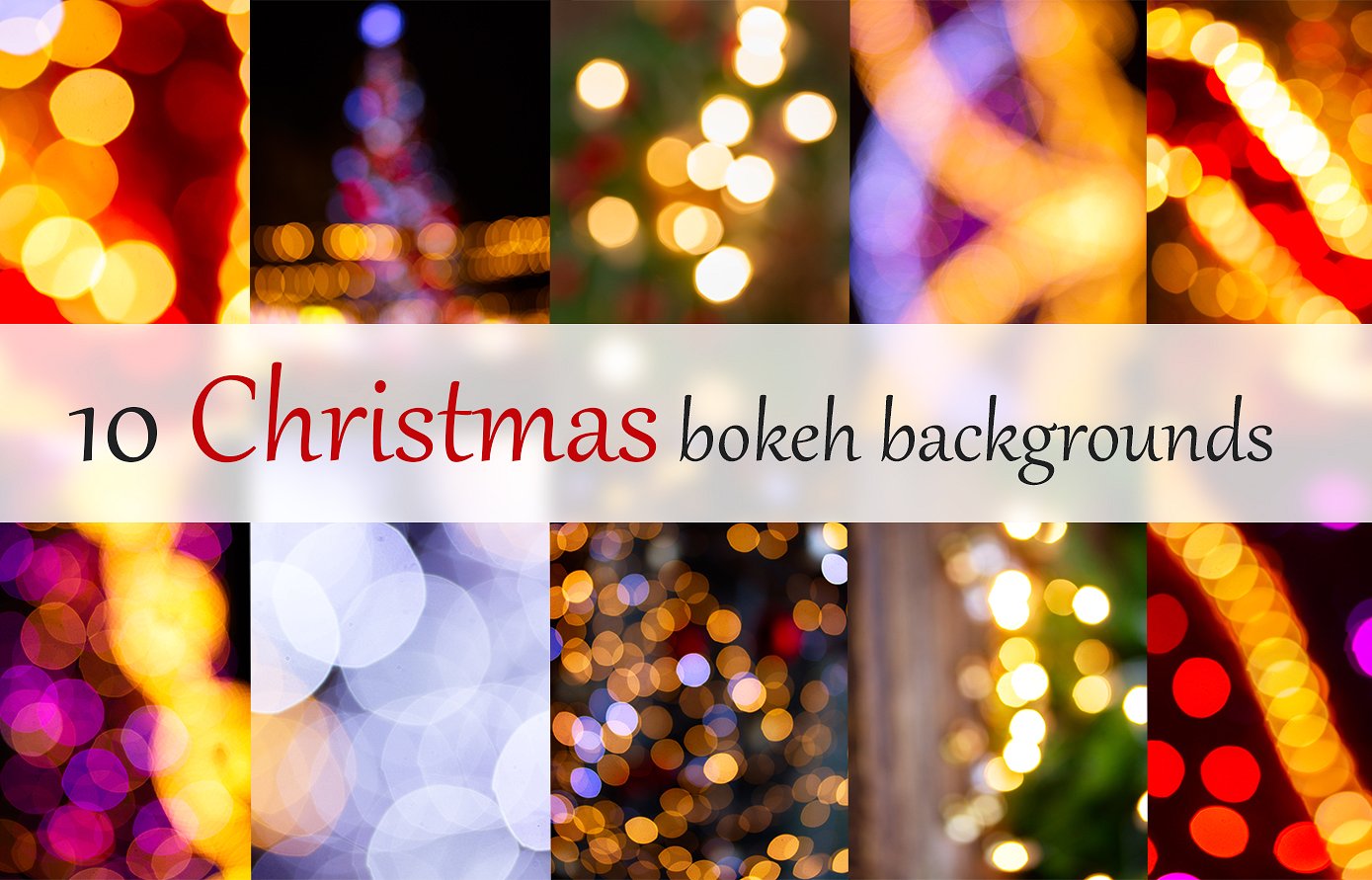 Set of christmas bokeh backgro