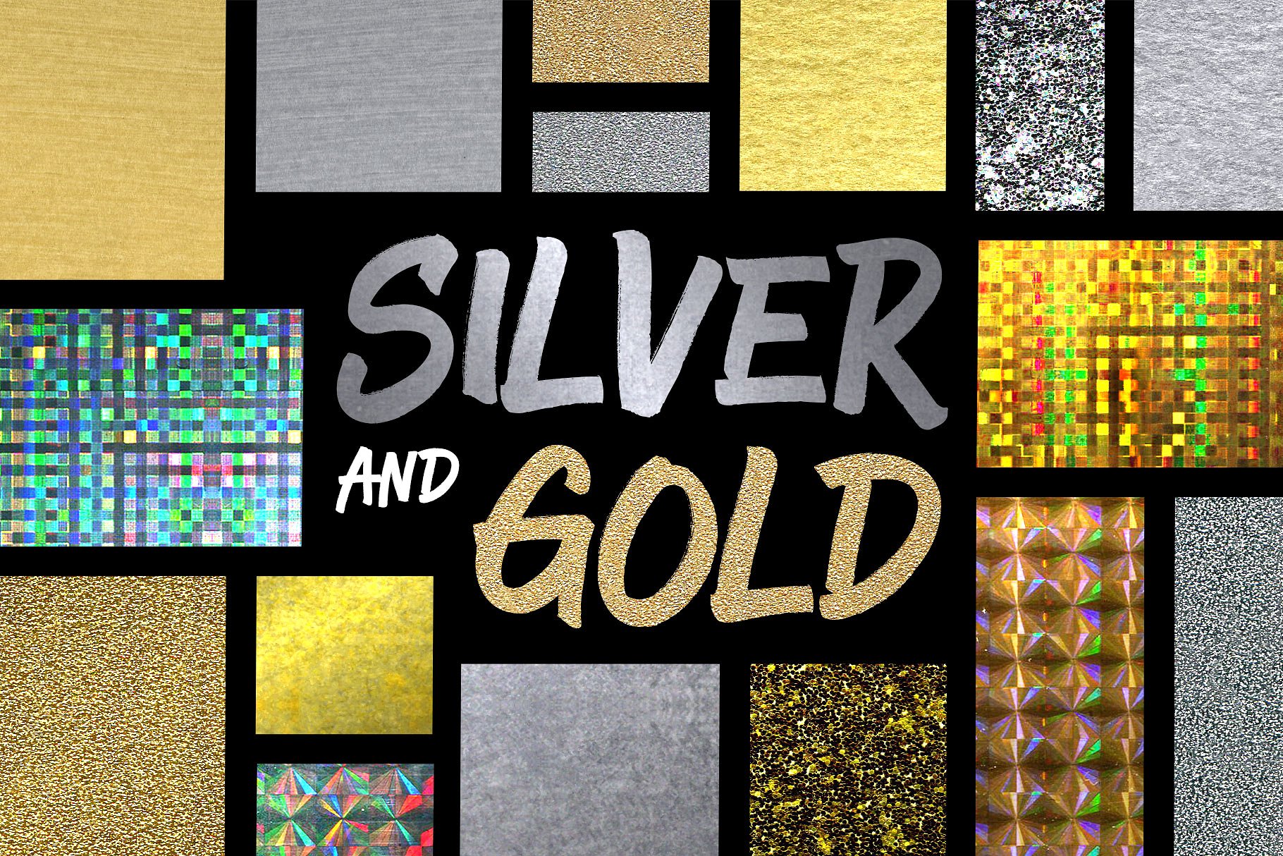 24款金色和银色图案设计素材24 Silver and Go