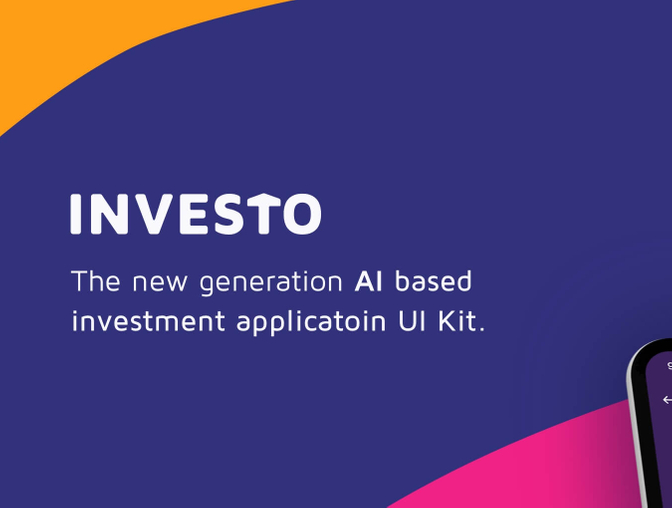时尚现代AI人工智能投资移动应用程序APP UI工具包Inv