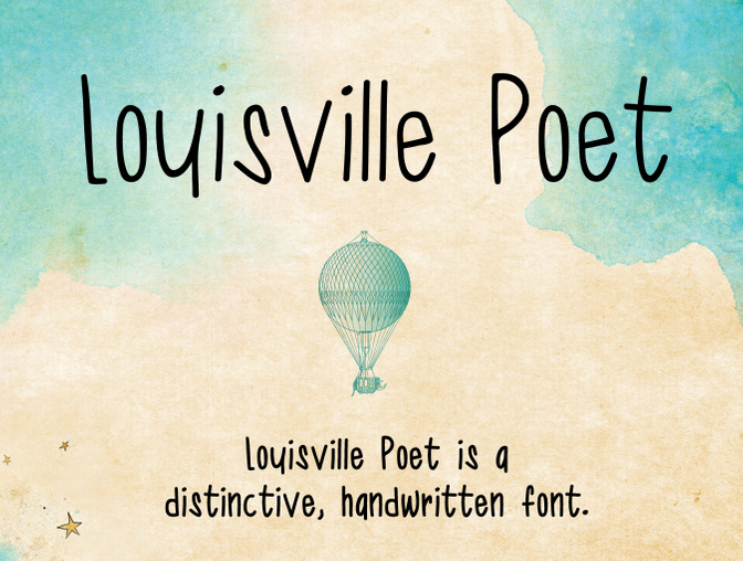 一款独特可爱的手写英文字体Louisville Poet