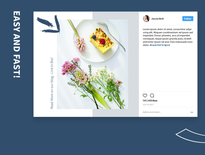 干净现代餐饮美食社交媒体博客帖子分享图片合成PSD设计素材模