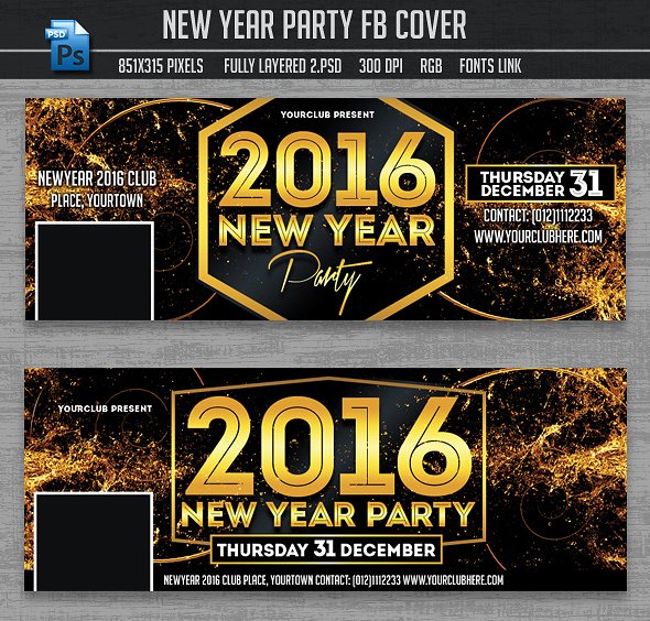 New Year Party Facebook Covers