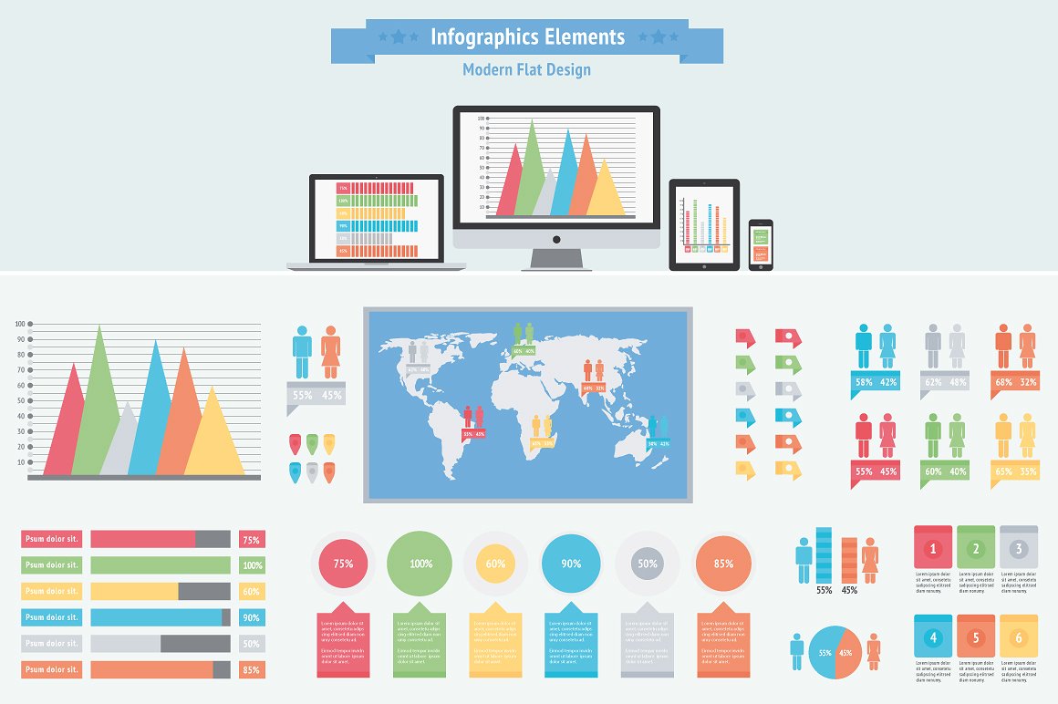 Flat Infographic Elements Desi