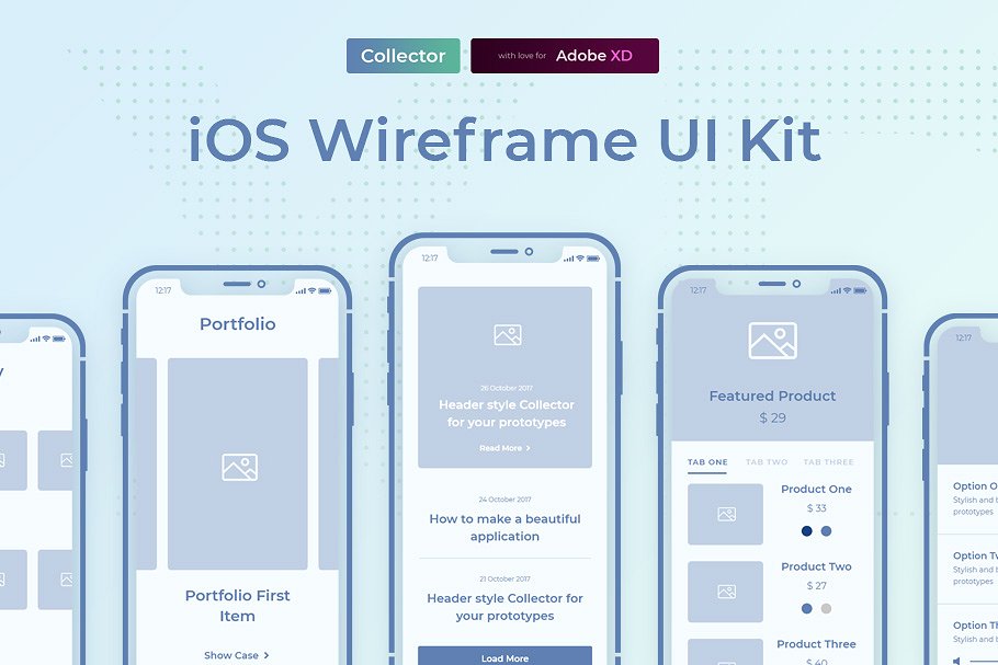 Collector iOS Wireframe UI Kit