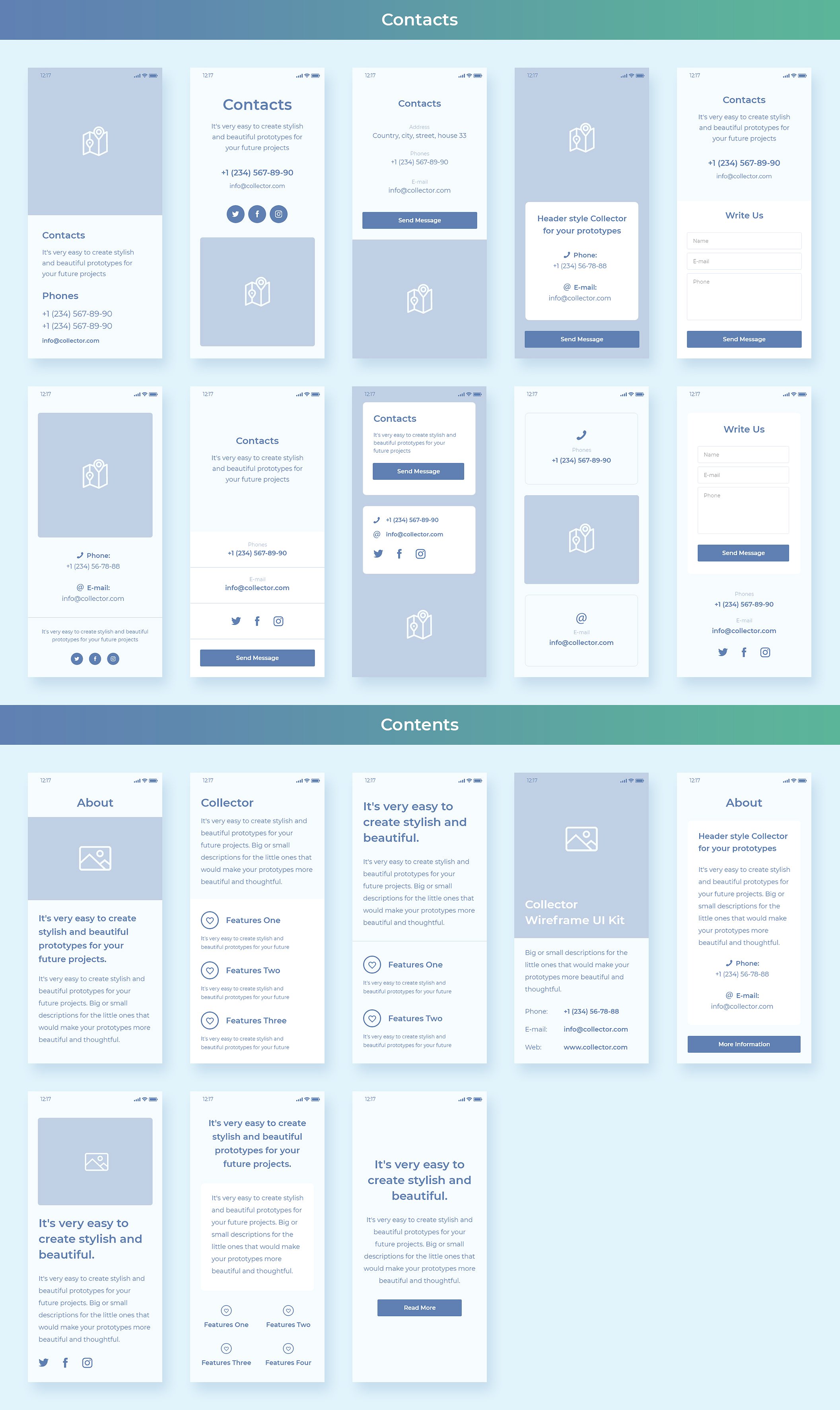 Collector iOS Wireframe UI Kit