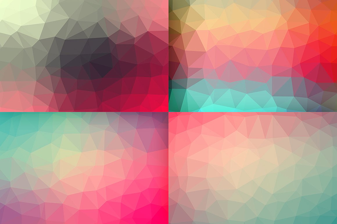 10 Polygon Backgrounds - Pink